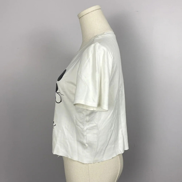 🌸 Disney Vintage Inspired Graphic Crop Top Tee with Mickey & Minnie - Picture 5 of 9